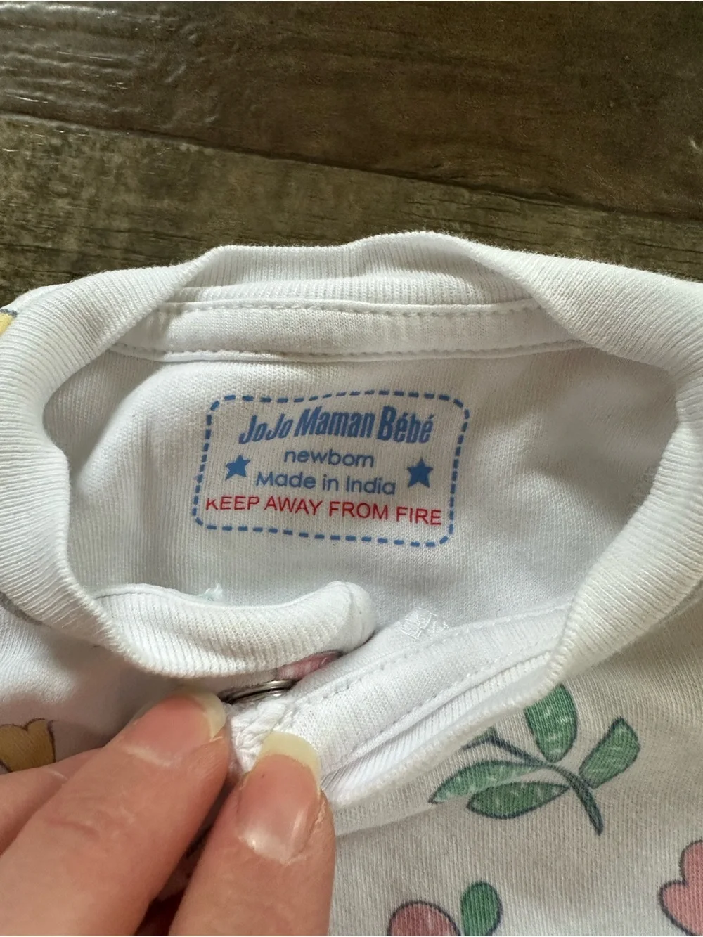 Jojo Maman Bebe floral and mouse snap footie sleep and play